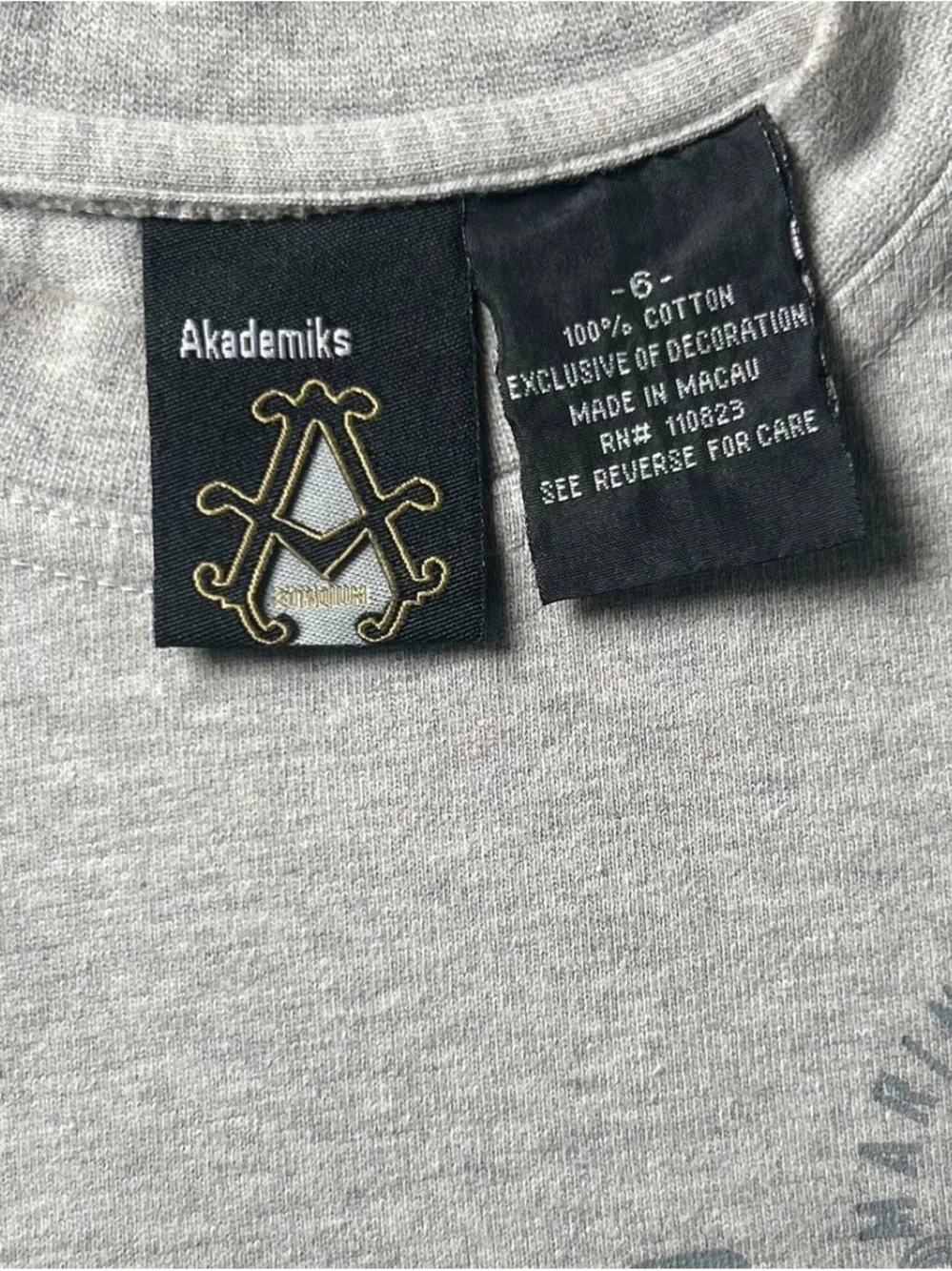 VINTAGE 90s Akademiks Boys Graphic Gray Sleeveless Tank Top Sz 6 Streetwear
